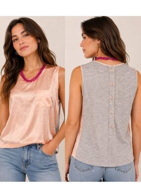 LOOK Pink Silky Tank Top UK 12​​​​​​​
